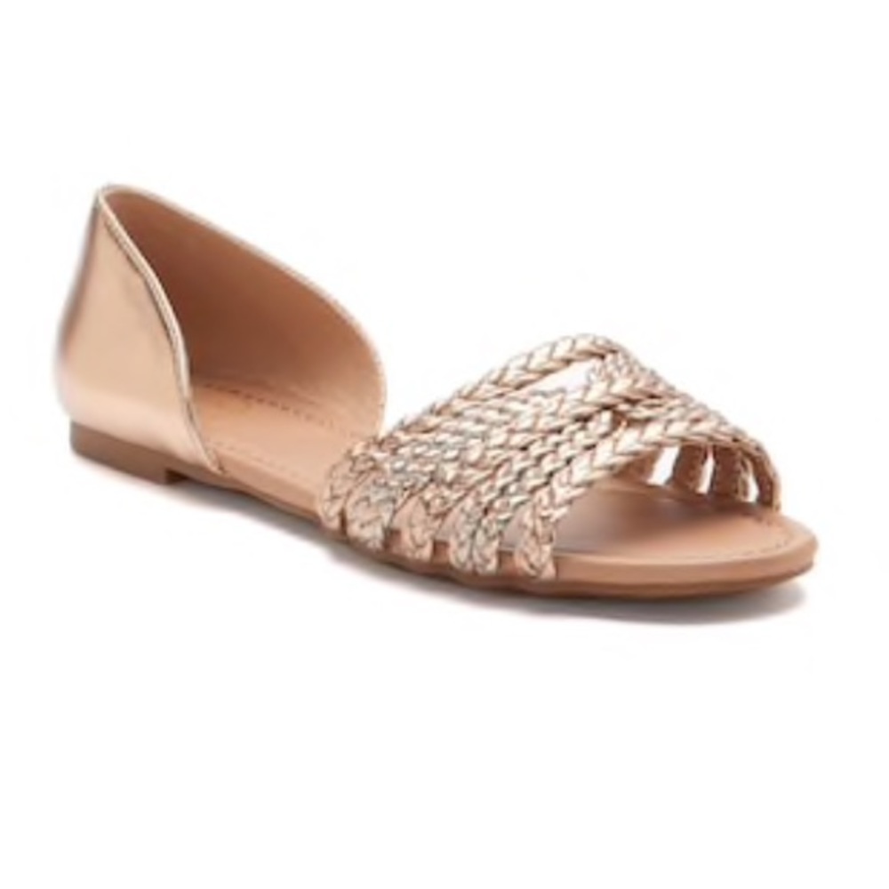 Gold braided flats/sandals